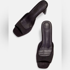 Mule black heels comfortable 5.5w 4y